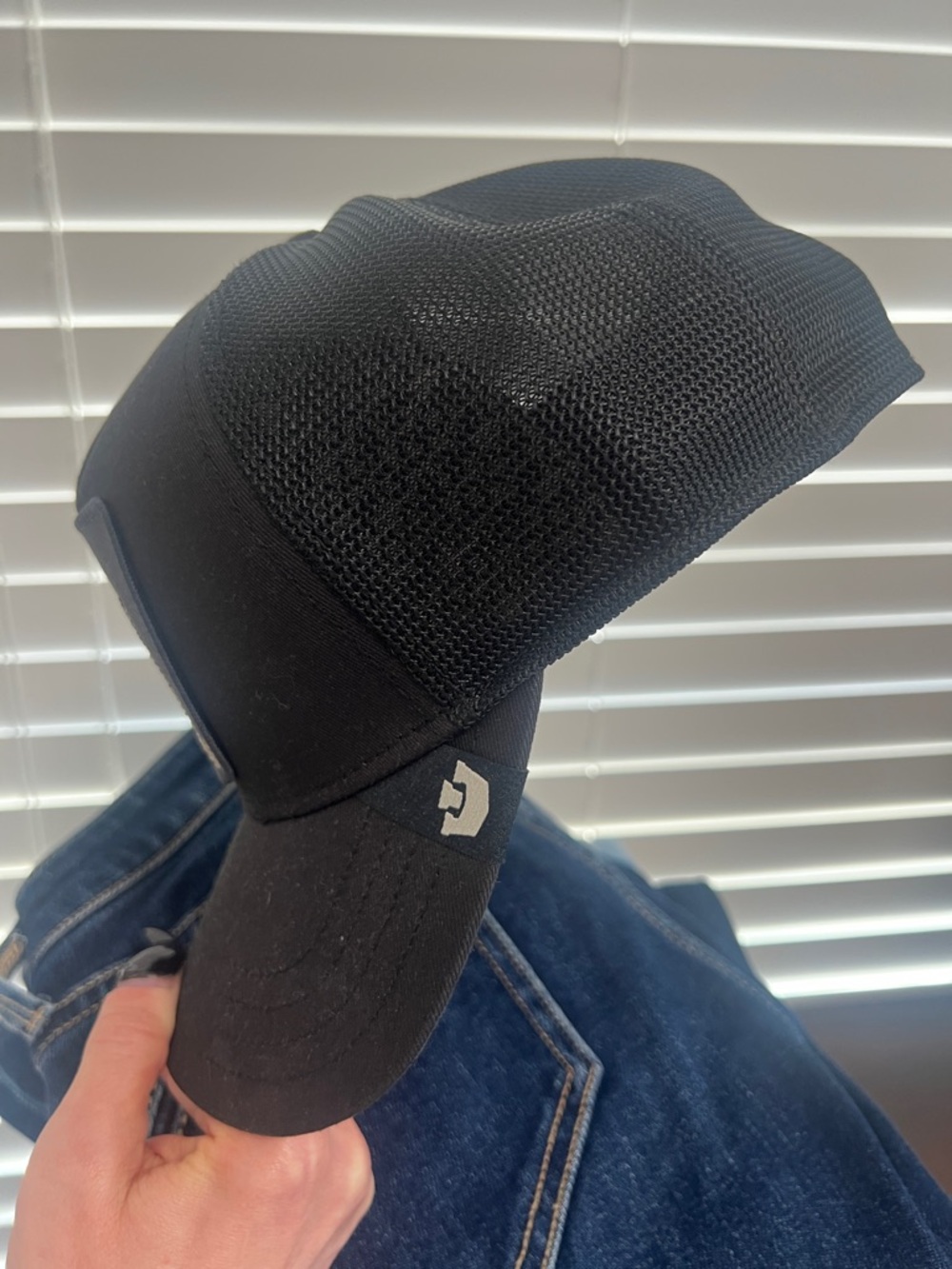 Goorin Bros Black Trucker Hat with Sequin Leopard Patch - Picture 3 of 6
